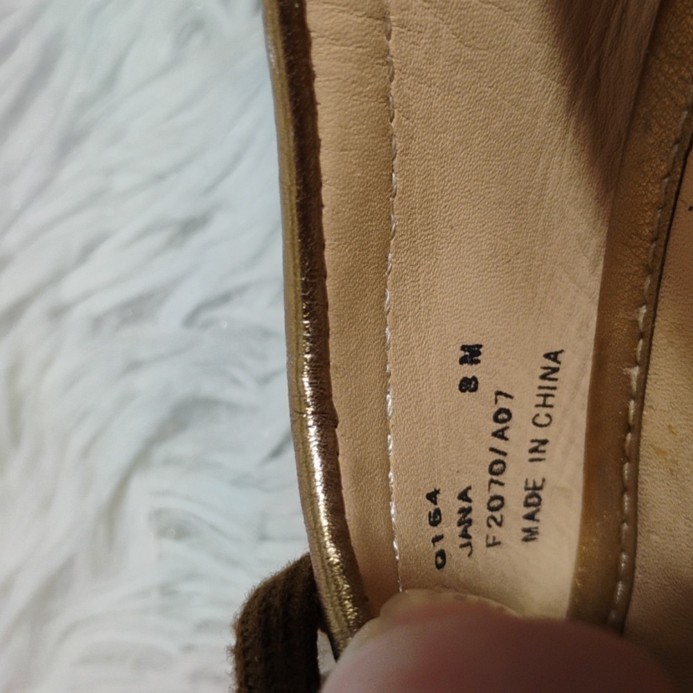 (X-100) SALE! Coach Ballet Flats W Gold Detail Sz.8M They can fit 8.5 Like New - Picture 12 of 15
